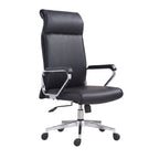 Black office chair with high backrest on a white background